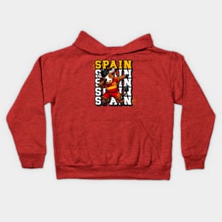 Dabbing Bull - Spain Football Fan Tee Design Kids Hoodie